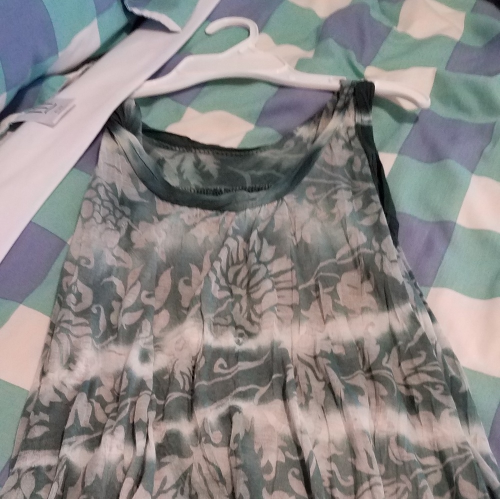 Teal tie-dyed tank shirt/dress